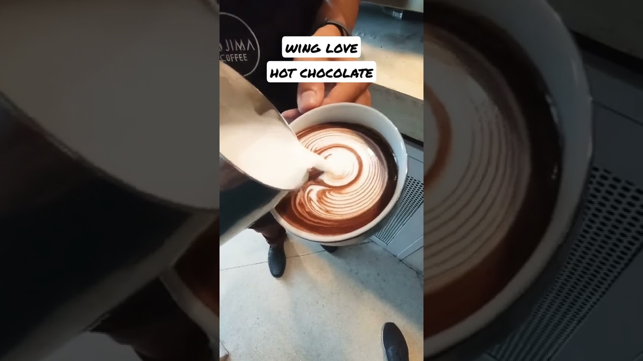 wing love hot chocolate #latteart #barista #coffee #milk #chocolate #art #wing #love #hot