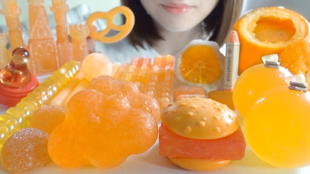 【咀嚼音】オレンジ色のスイーツを食べる【ASMR/EATINGSOUNDS】