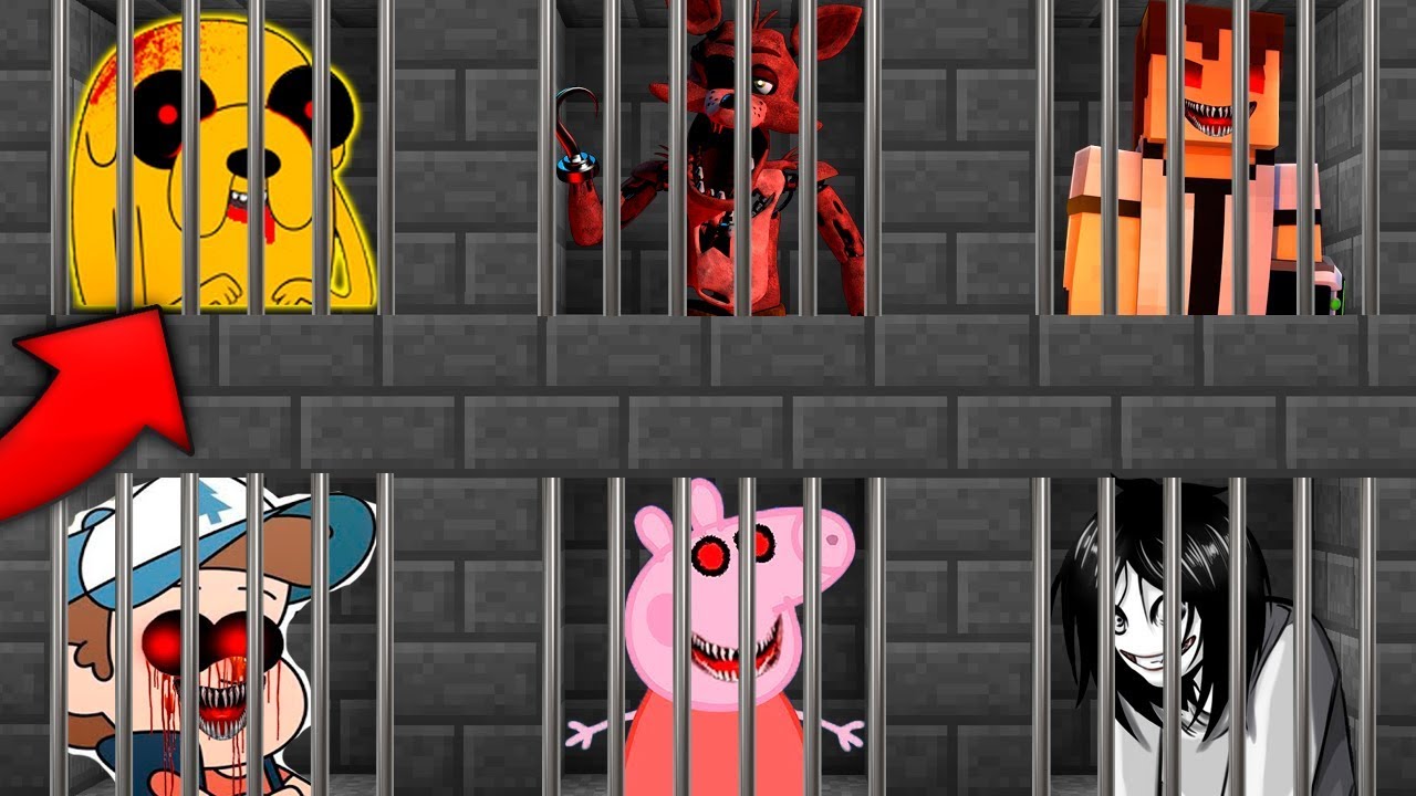 ENCIERRAN EN LA CARCEL A LOS CREEPYPASTAS 👮🚓 BEN 10.EXE, LA CERDA.EXE, JAKE.EXE EN MINECRAFT - YouTube