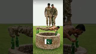 🔥 Army Power Challenge | Impossible Push-Up Stunt #Shorts #army #pakistan