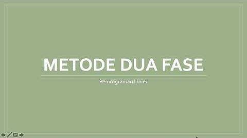 Metode Dua Fase