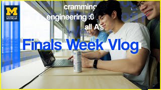 ENGINEERING STUDY VLOG | cramming for 3 finals during finals week @umich [straight A's]