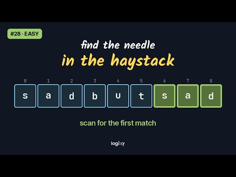 Find the Index of the First Occurrence in a String — LeetCode #28 (Easy) — Python | Logixy
