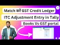 Itc adjustment entry in tally or books  match credit ledger in gst portal with tally