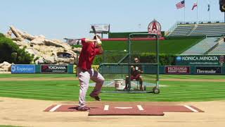 Mike Trout Slow Motion Opposite Field Baseball Swing Hitting Mechanics