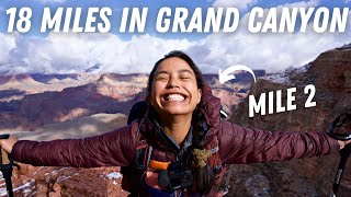 BACKPACKING THE GRAND CANYON! South Kaibab to Bright Angel Trail (our first time!)