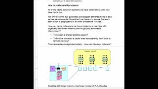 Lecture 20a.  How to scale a multiprocessor