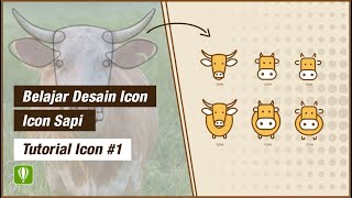 ICON #1- belajar desain icon, Membuat icon sapi di coreldraw