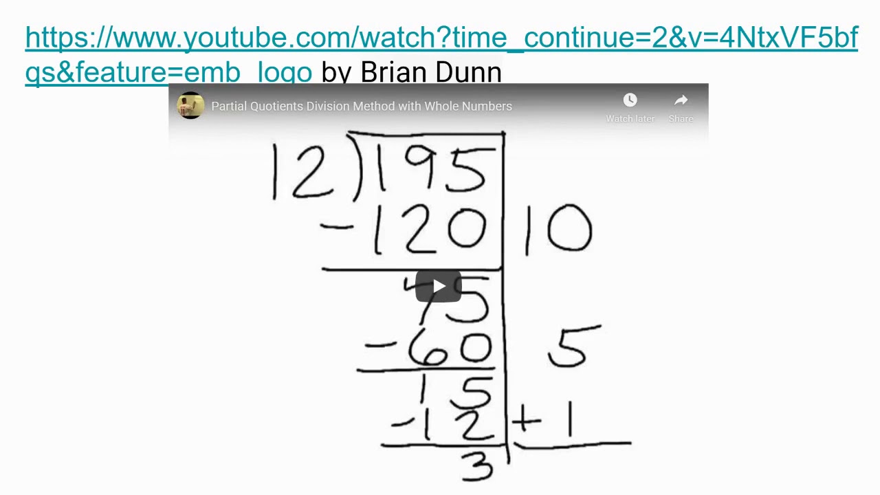 Parents of Grade 4 5 Students Partial Quotients - YouTube