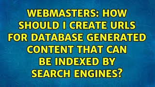 How Should I Create Urls For Database Generated Content That Can Be Indexed By Search Engines?
