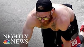Marine Crawls To Bos Marathon Finish To Honor Fallen Friends: ‘You Never Give Up’ | NBC Nightly News
