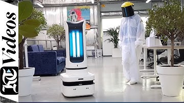 Futuristic frontline hero: Covid-19 fighting robot