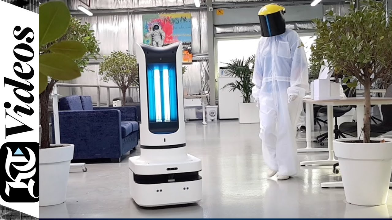 Futuristic frontline hero: Covid-19 fighting robot