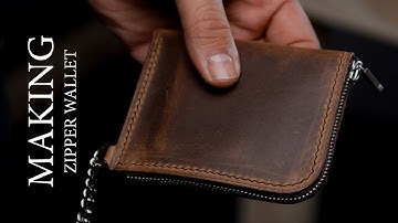Making L-type zipper wallet (PDF). Leather craft tutorial