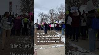Coe College, Washington High School students protest ICE enforcement in Cedar Rapids, Iowa