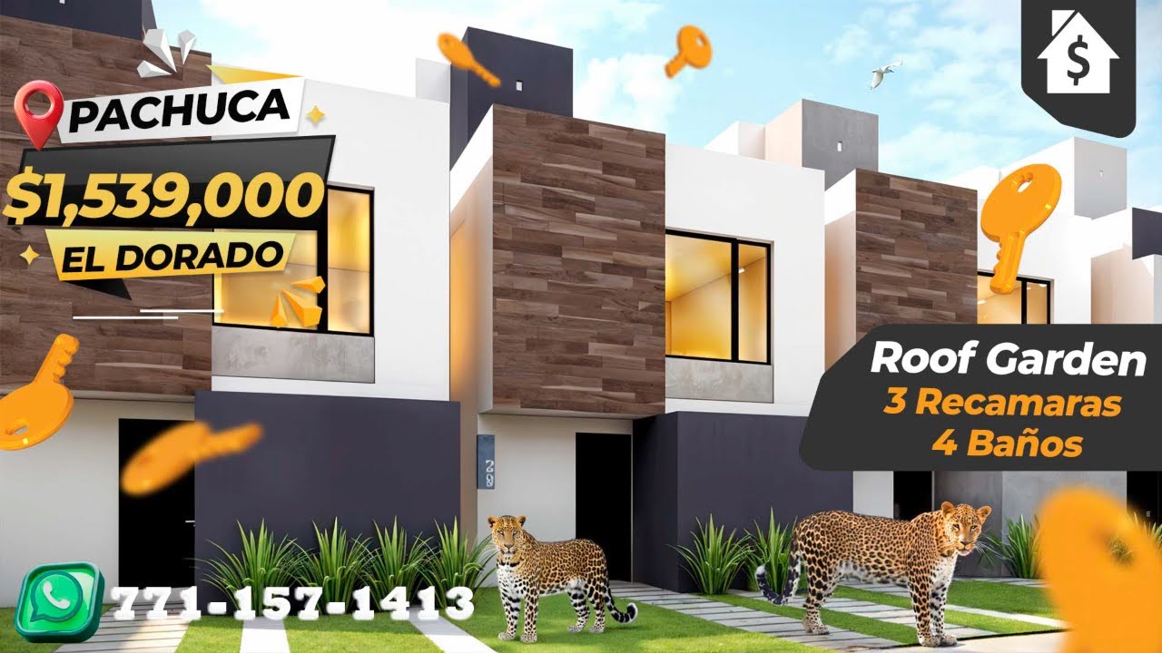 🌟 CASA MODELO DORADO 2025 EN EL DORADO RESIDENCIAL PACHUCA HIDALGO🏡 CON ROOF GARDEN *No Disponible*