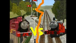 James Vs Rosie The Fastest Red Engine On Sodor Trainz Clip