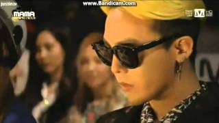 131122 MAMA- GD watching EXO performance