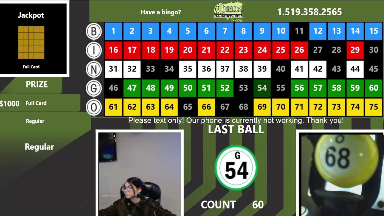 Regular Bingo  - Nov.  8