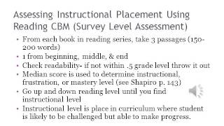 Reading CBM Aministration, Scoring, and Interpretation