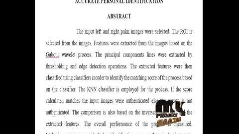 Final Year Projects 2015 | Combining Left and Right Palmprint Images for More Accurate