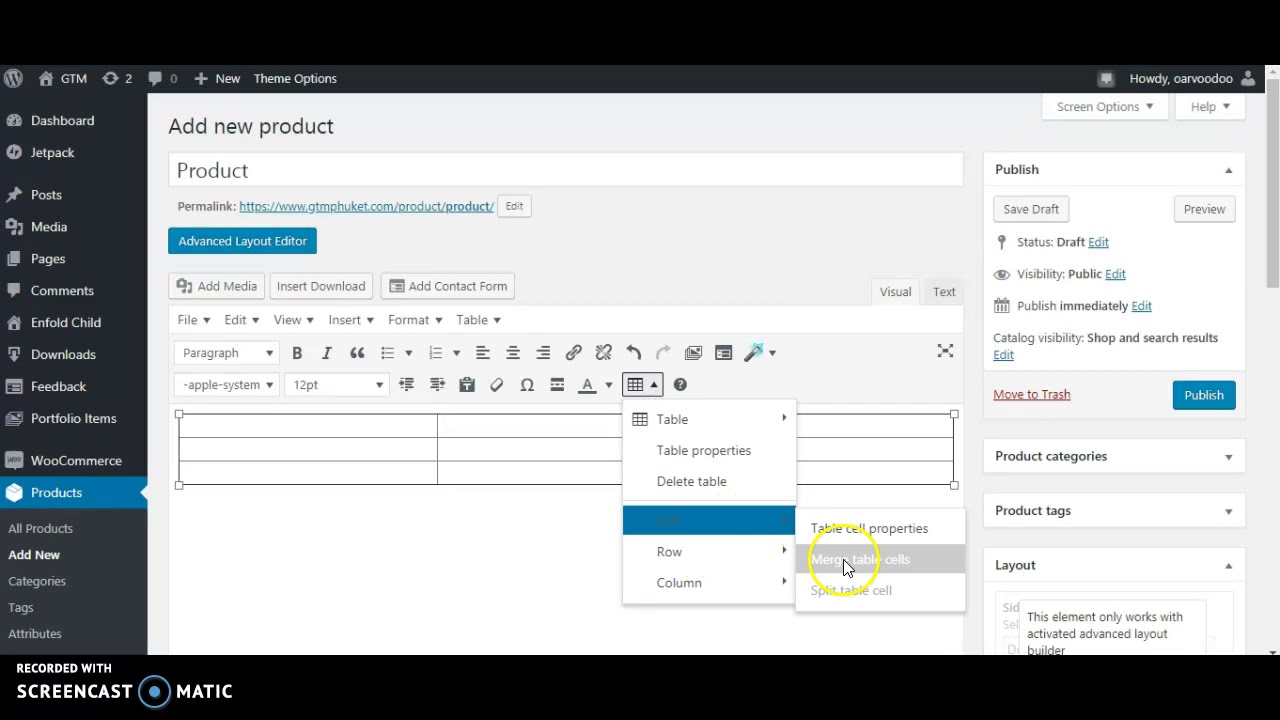 Merge table cells - TinyMCE Plugin for WordPress - YouTube
