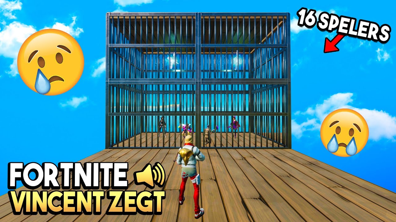GEVANGENIS in VINCENT ZEGT?! - Fortnite Creative met 16 SPELERS!