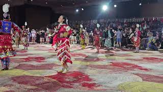 Seminole powwow 2025. Woman's Red Dress Jingle special. Group 2. song 2