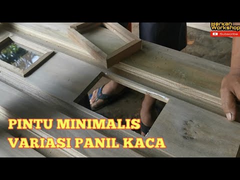 PINTU MINIMALIS VARIASI KACA TENGAH kayu  laban  YouTube
