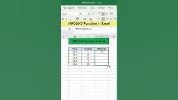 MROUND Function in Excel | Advanced Excel Formula #excel #exceltips #exceltutorial #exceltricks