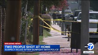 Details Suspect killed in shootout with police after 2 gunshot victims found outside San Bernardino home News