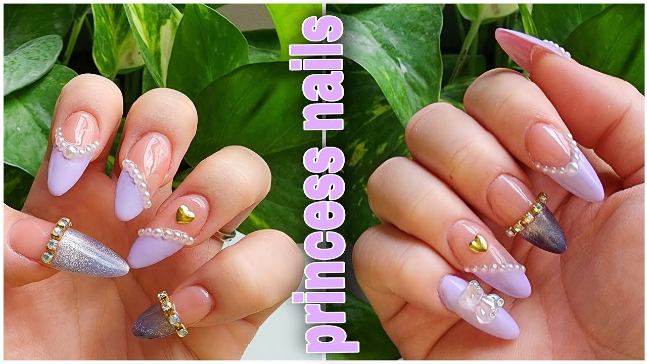 Elegant Princess Gel X Nails Lavender Nails Purple Nails DIY Gel