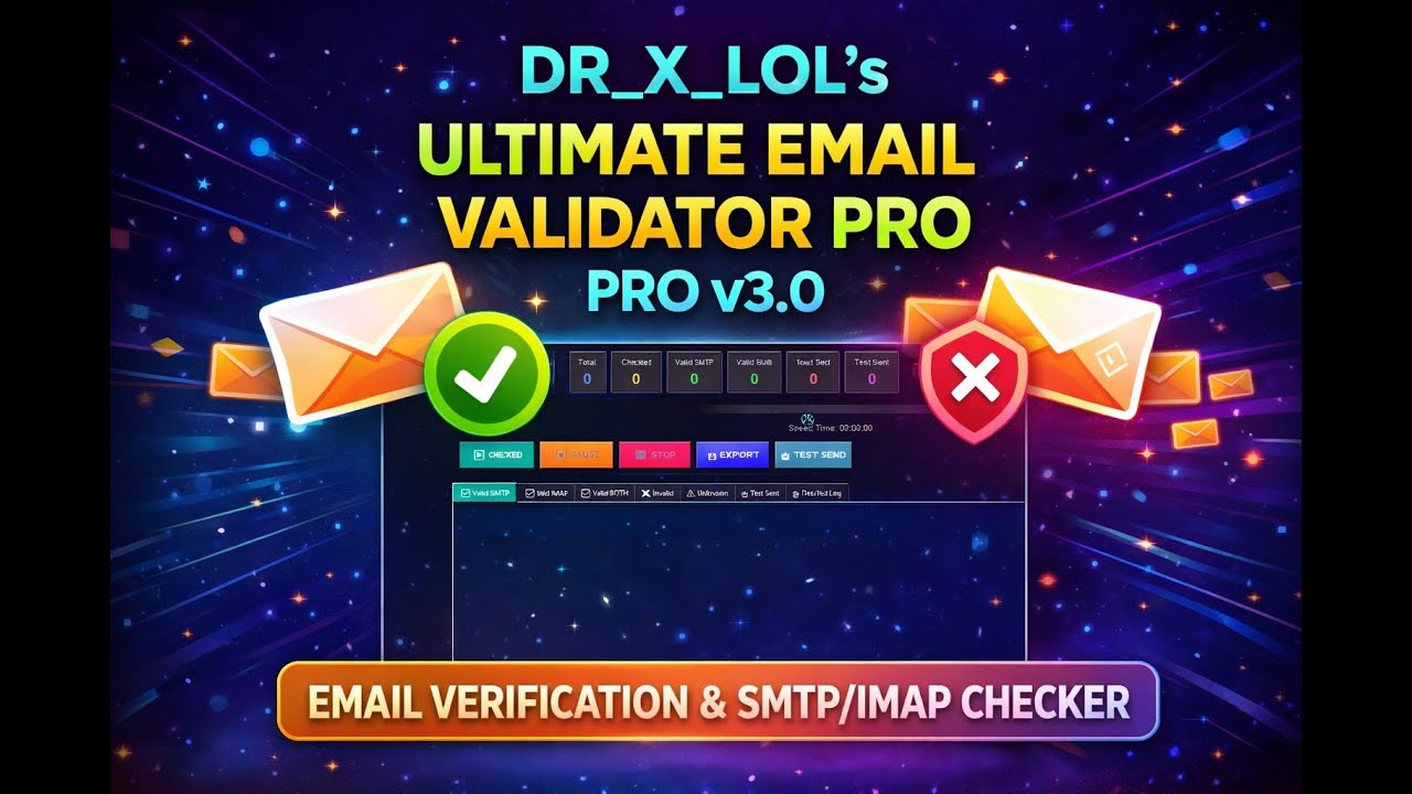 🚀 DR-X-LOL SMTP & IMAP Checker – Validate Combo Lists Like a PRO!