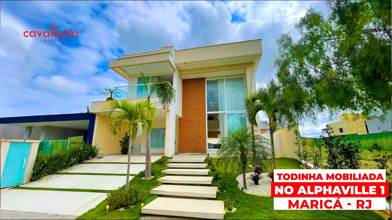 CASA DE LUXO TODA MOBILIADA NO ALPHAVILLE MARICÁ | 4 QUARTOS, PISCINA, ENERGIA SOLAR E AUTOMAÇÃO