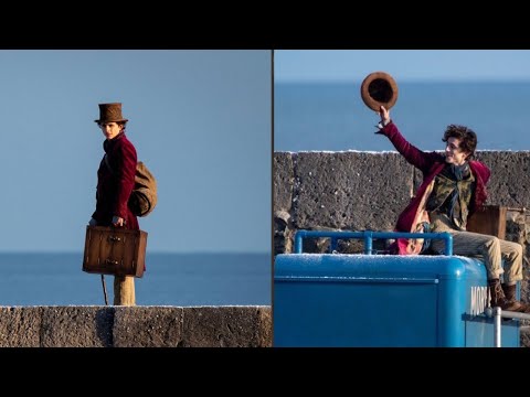 Timothée Chalamet singing on Set as Willy Wonka!