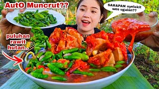 EATING SPICY MEATBALLS, DOZENS OF RAW CHILLI, A BOWL OF MUKBANG SAMBAL#eatcabementah