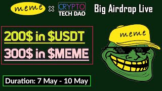 Meme X Cryptotech Reward 200 Usdt 300 In Meme