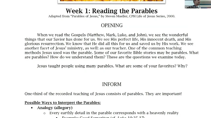 Bible Study - The Parables of Jesus (Pastor Polzin...