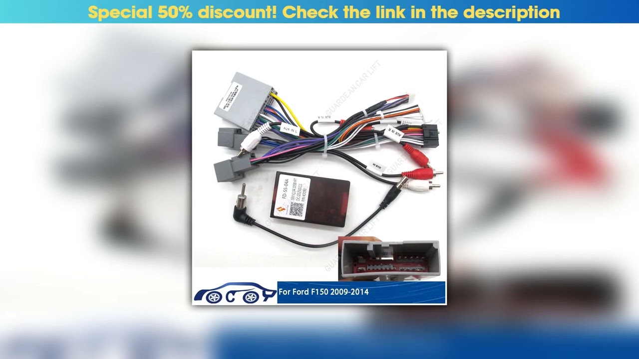 Top Car Radio Wiring Cable For Ford F150 P415 2008-2014 16Pin Harness Adapter With CANBUS Box 2DIN•