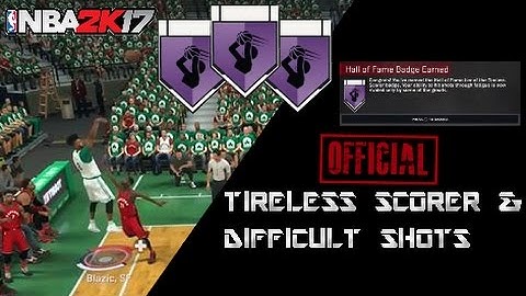 HOW TO UNLOCK TIRELESS SCORER & DIFFICULT SHOTS - Hall of Fame Tutorial NBA 2k17 Shot Creator