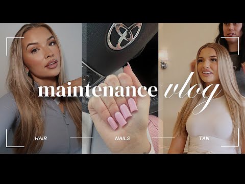maintenance vlog 2024 🎀 hair + nails + eyebrows + tanning routine & more!