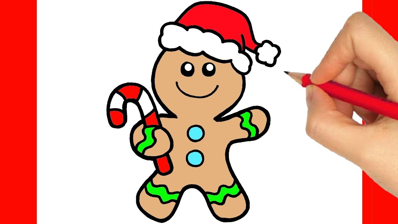 How to Draw a Gingerbread Man easy step by step - YouTube