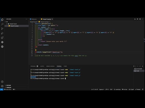 codewars Vowel Count problem wait it at 5 pm