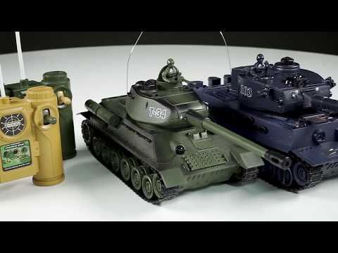 Видео: Танковый бой радиоуправляемый 99824 T34 vs TIGER