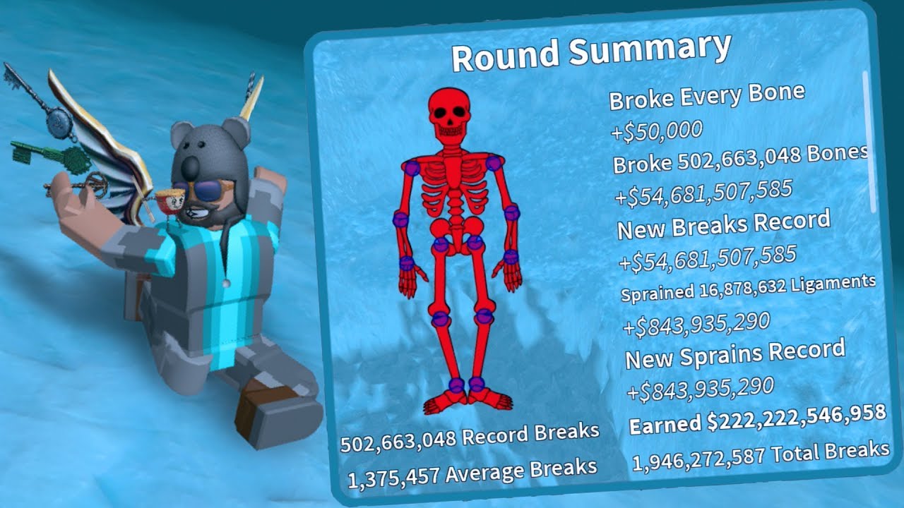 I Broke Over 500 Million Bones Broken Bones 4 Roblox Youtube - roblox broken bones 2 cheat