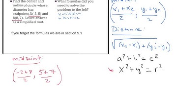 9 1 Intro to conic sections midpoint and distance formulas