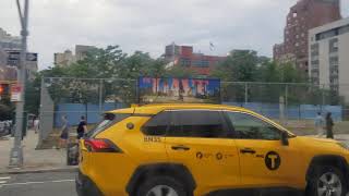 Riding the MTA NYC M11 Bus from Chelsea to Midtown Manhattan on the way to Harlem in New York City.