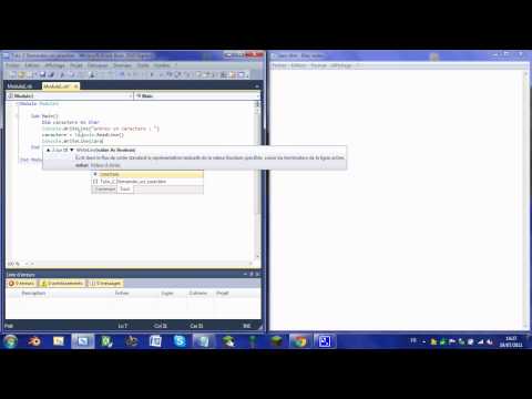 Visual Basic tuto 3 entrer / afficher un caractère