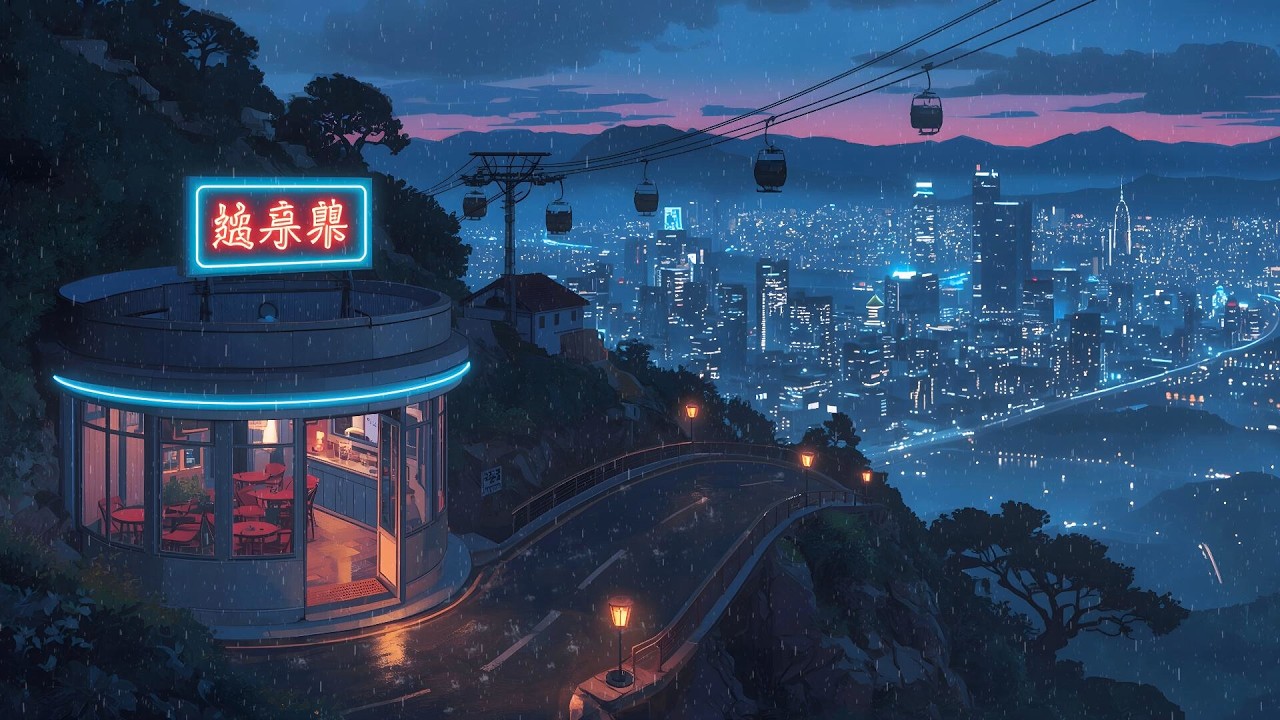 Heavy Rain at a Cozy Coffee Shop ☕ Lofi Beats for Sleep & Study