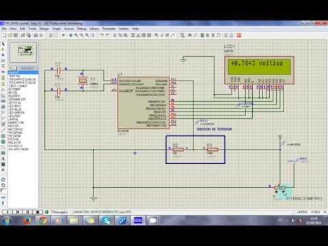 FLOWCODE - ADC 8 bits - Voltimetro 100VDC - ISIS - Proteus